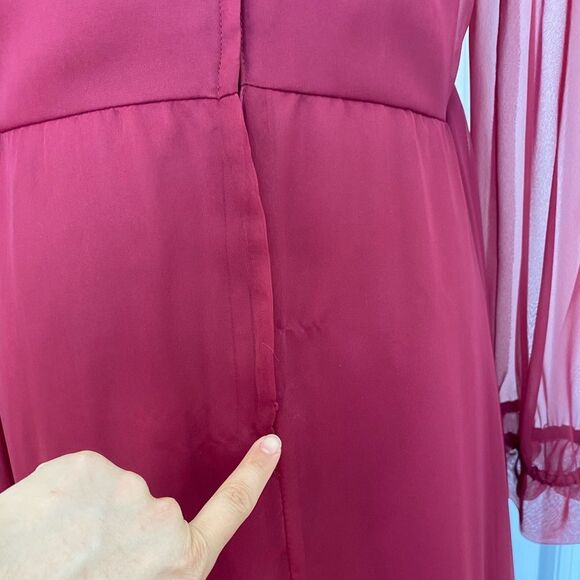 B. Altman 60s/70s Burgundy Hostess Maxi Dress - Picture 13 of 13